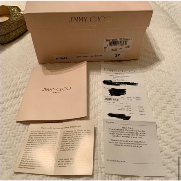 Jimmy Choo Tiara Crown Peep Toe Platform Pump 37 - Picture 8 of 8